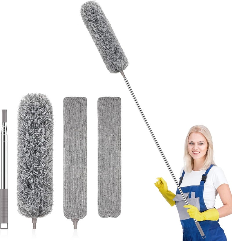 SetSail Dusters for Cleaning 100-inch Extra-Long Gap Duster with Extension Pole Bendable Microfiber Head Washable Ceiling Fan Cleaner Duster for High Ceilings, Floor - Image 1